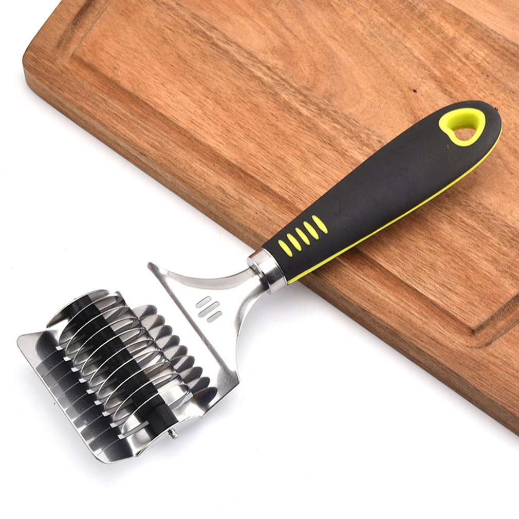 Noodle Cutter Roller Non-slip Comfort Handle Stainless Steel Pasta Spaghetti Maker Noodle Lattice Roller Dough Cutter