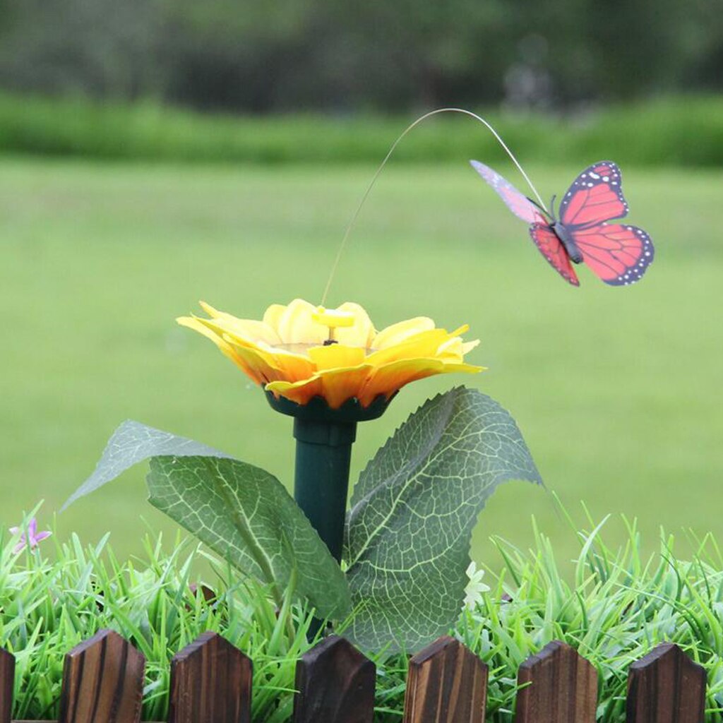 Solar Powered Fluttering Garden Stakes Outdoor Decor, Butterfly / Bird