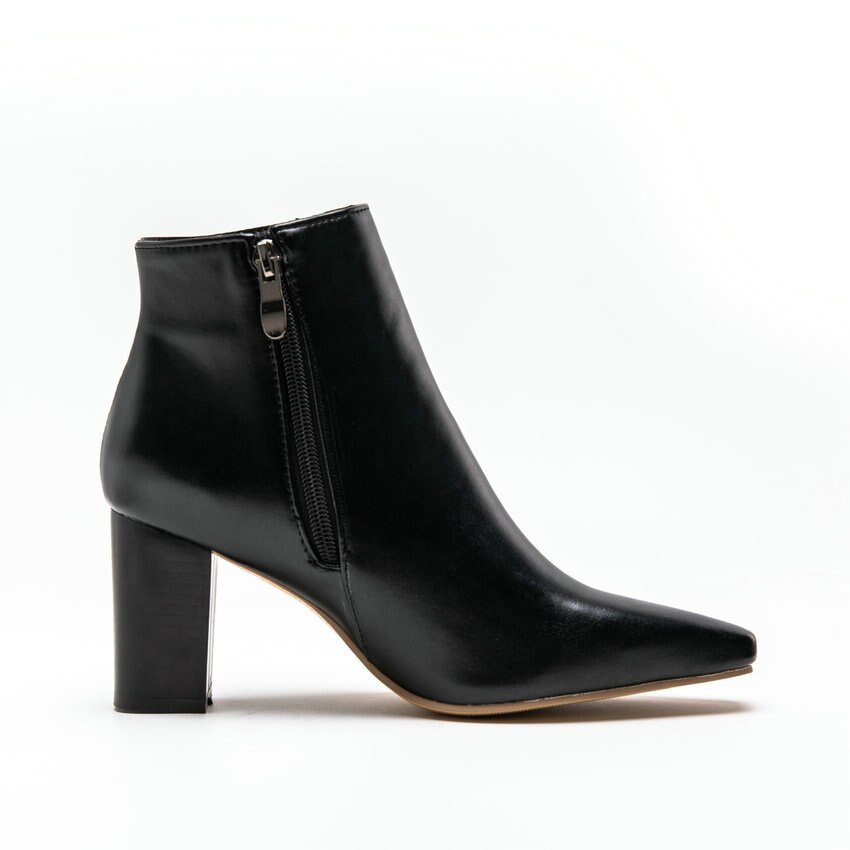 QUTAA Retro Karree PU Leder Concise Stiefeletten Square High Heel Zipper Alle Spiel Frauen Schuhe Große größe 34-43