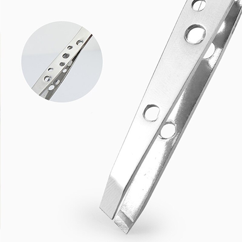 Pinzas de cejas profesionales de acero inoxidable, pinzas de ojos con punta inclinada, Clip para depilación facial, herramientas de maquillaje