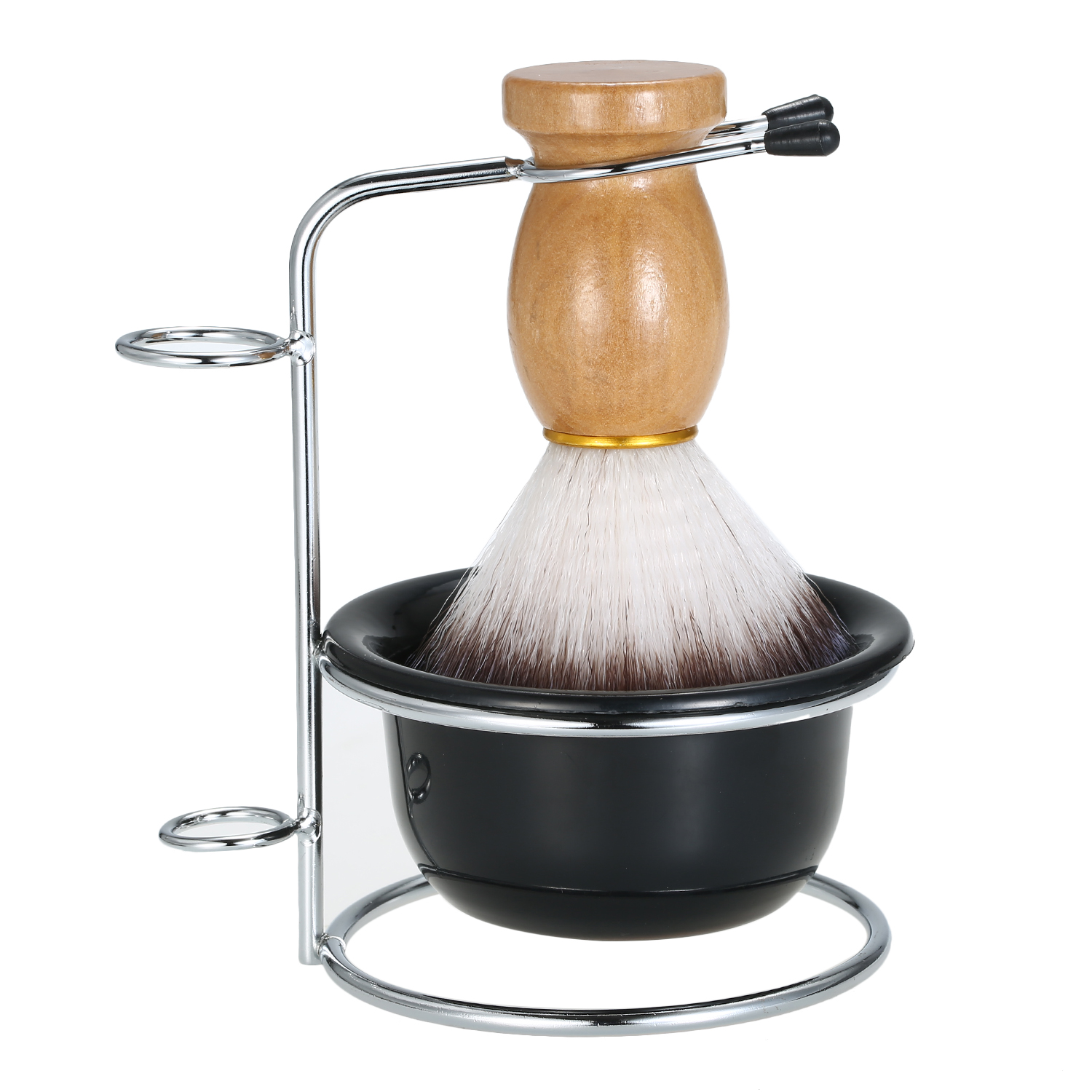 Shaving Grooming Sets Stainless Steel Shave Bowl and Shaving Stand Brush for Safety Blade Razor and Double Edge Razor