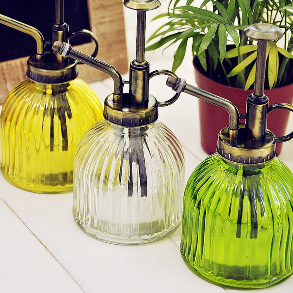 Botella de riego de jardinería, regadera de vidrio Retro, hervidor de agua, herramientas de jardinería, regadera de ducha de vidrio