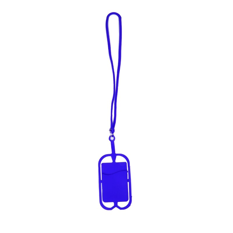 Aftagelig silikonebånd mobiltelefon taskeholder halsrem med id-kortslot: Db