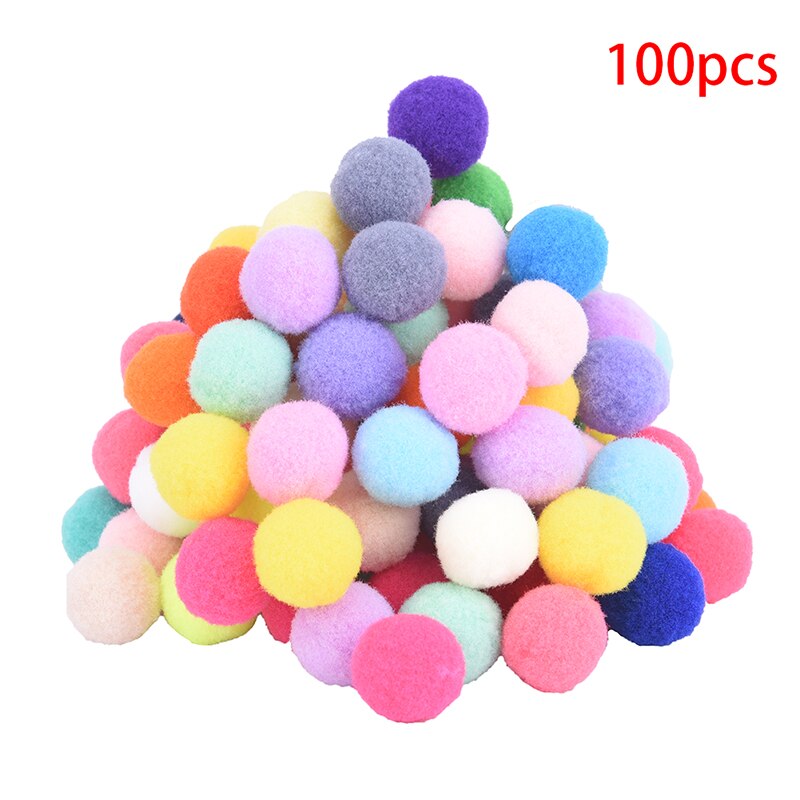 100 pçs diy artesanato colorido mini fofo pompom cor alta elastic poliéster seda pequena bola de cabelo acessórios roupas: 20mm