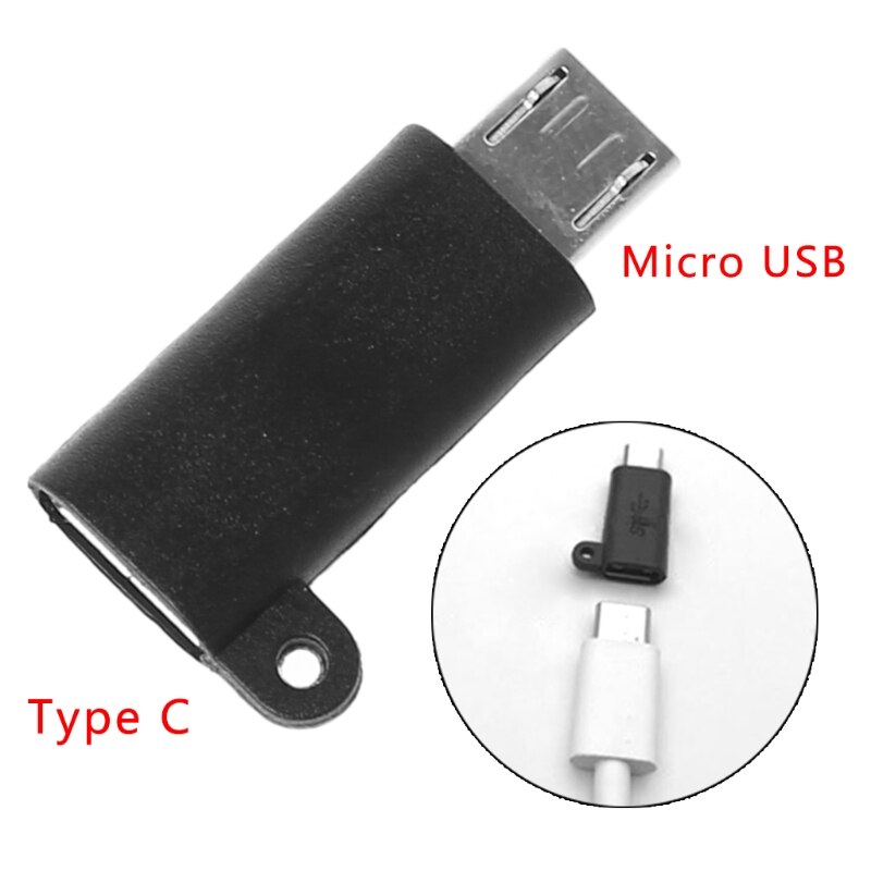 Micro USB 2,0 tipo B macho a USB 3,1 tipo C hembra Adaptador convertidor de carga de datos