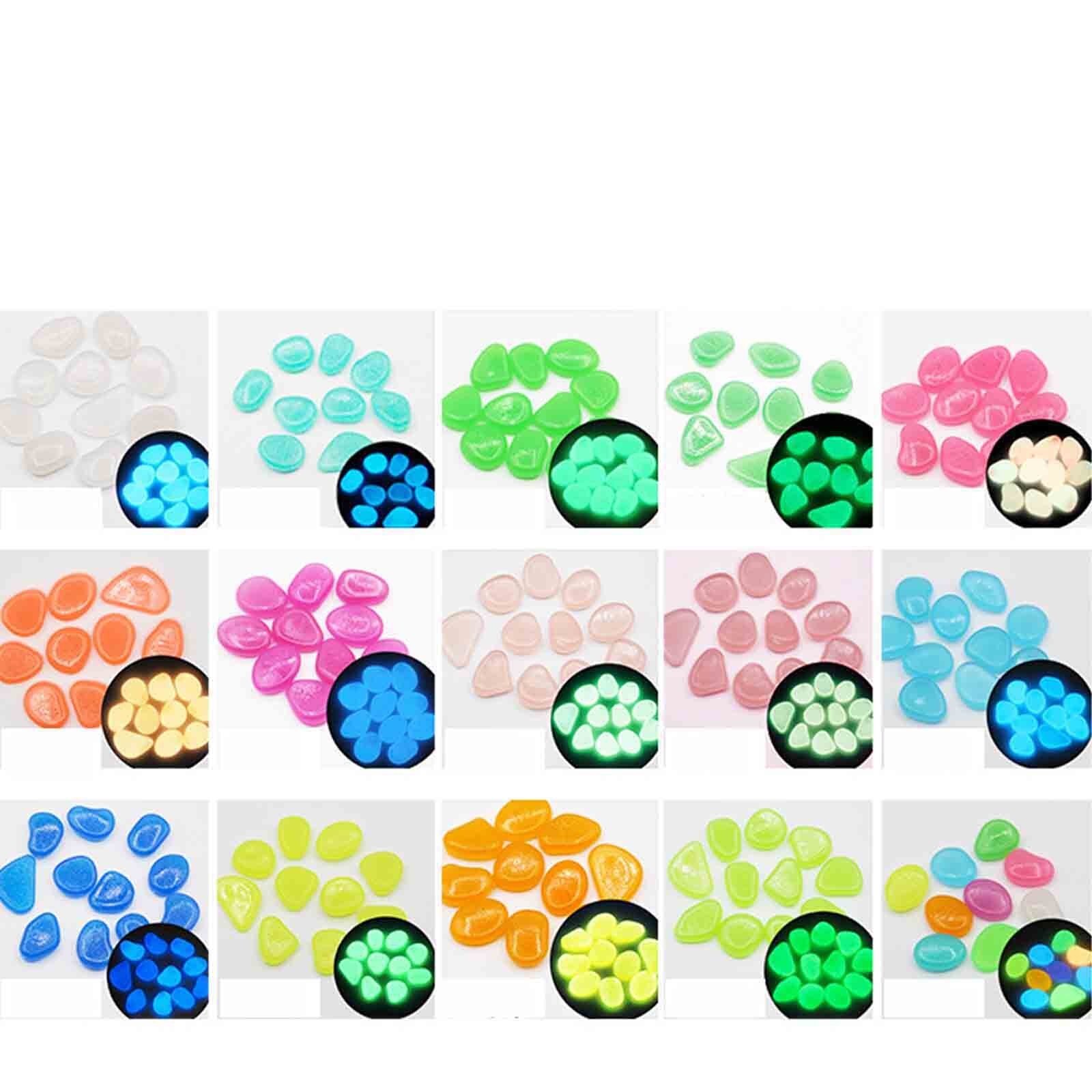 26@ Glow in The Dark Pebbles Luminous Stones Rocks For Garden Aquariums Decor Jardineria Walkway Decoration 100PCS