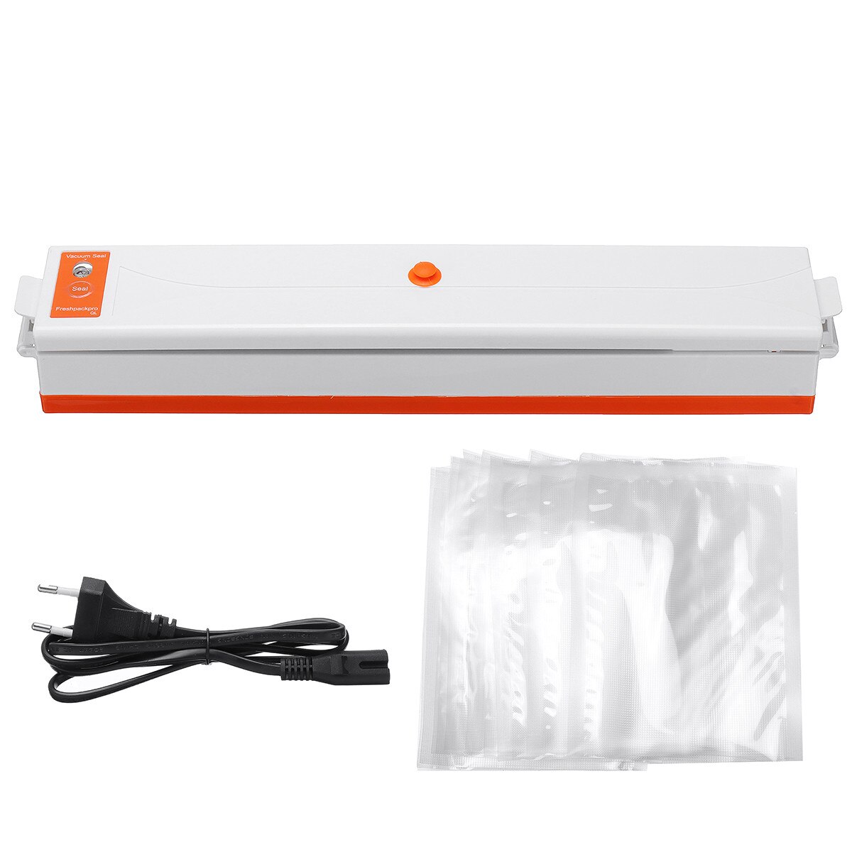 220/110V Electric Vacuum Sealer Packing Machine For Kitchen Sealer 10pcs Food Saver Bag Food Sealing For Vacuum Packer Sealer: Orange / 110V