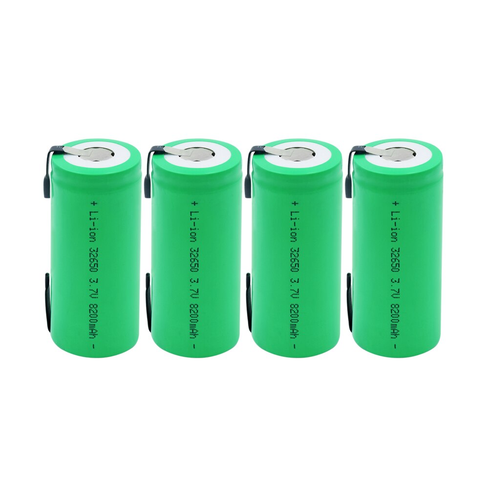 1-10 Pieces 8200mah 3.7V 32650 Battery Lithium Li ion 32650 Rechargeable Battery With DIY Tabs for Flashlight: 4  Pieces