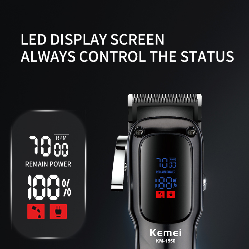 KEMEI km-1550 Hair Clippers Trimmer Rechargeable Electric Hair Clippers Trimmer for Commercial Clippers