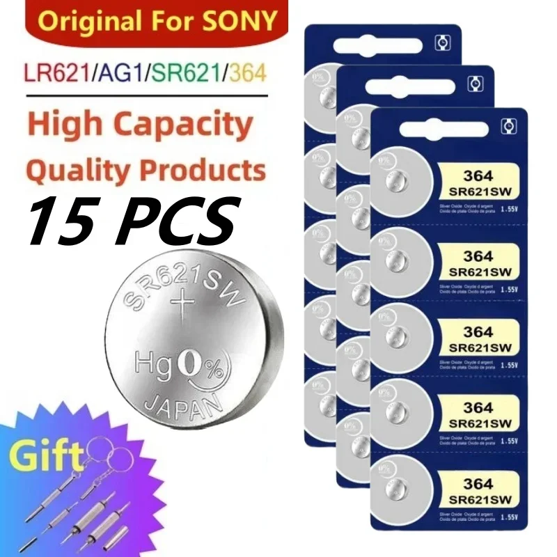 Oryginał dla SONY 364 SR621SW bateria 1,55 V baterie guzikowe robić zegarków zabawki zdalne baterie monetowe: BIAŁY