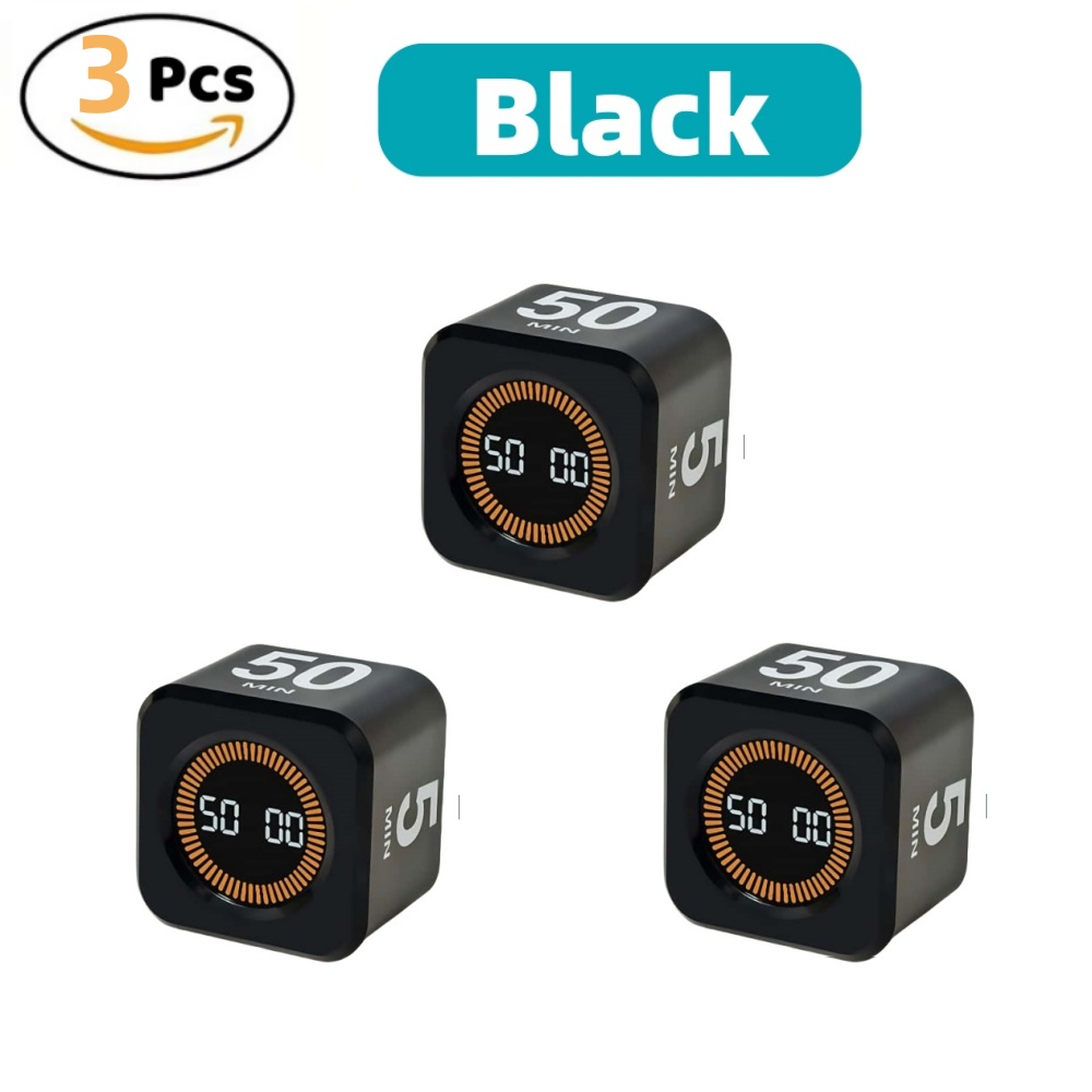 Pomodoro Timer Silent Flip Timer - Digital Visual Study Timer Clock,for Study&kitchen&Shower Cute Time Manager,5/10/25/50min: WHITE