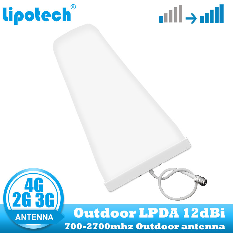 Antena exterior lpda 700-2700 mhz do impulsionador do sinal do telefone celular de lintratek 12dbi 2g 3g 4g repetidor celular para o amplificador de gm lte dcs