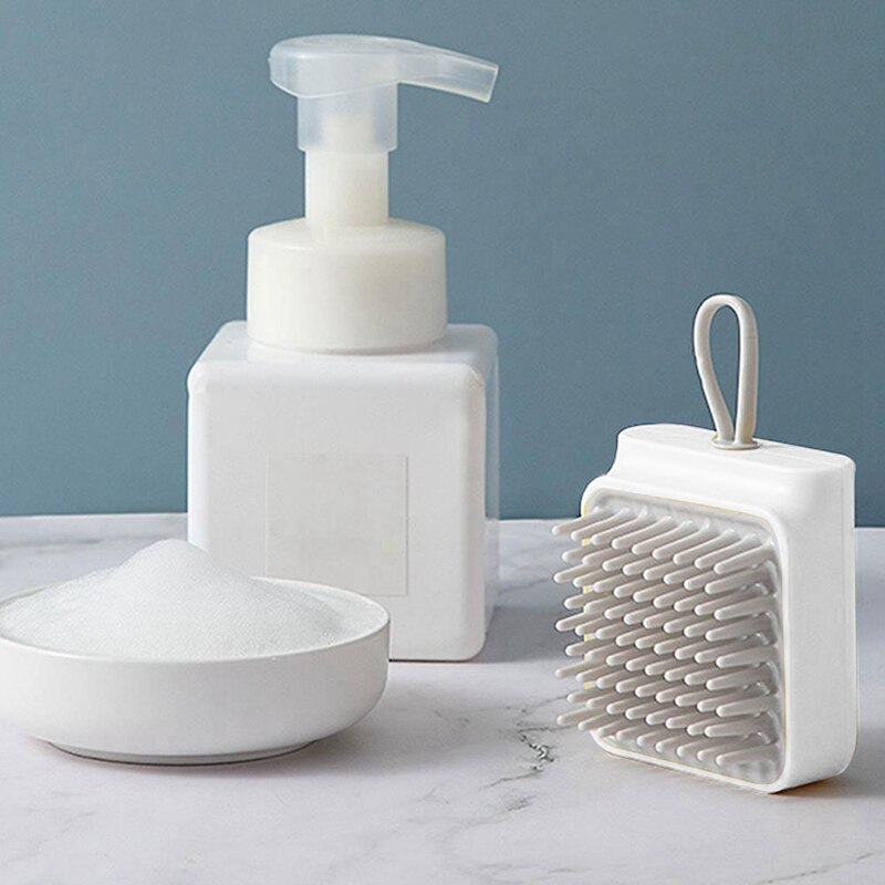 2Pcs Siliconen Shampoo Kam Massage Borstel Shampoo Borstel Hoofdhuid Massage Borstel Hoofd Massager Roze & Wit