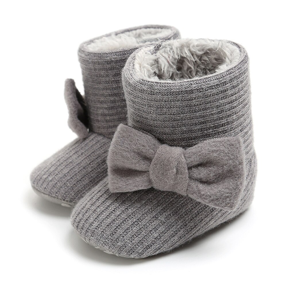 Kleinkind Stiefel Winter Innen Hause Baby Und Jungen Mädchen Schuhe Anti-Unterhose Kleinkind Schnee Warme Prewalker Pelzigen Hausschuhe Stiefel r4: grau  / 12