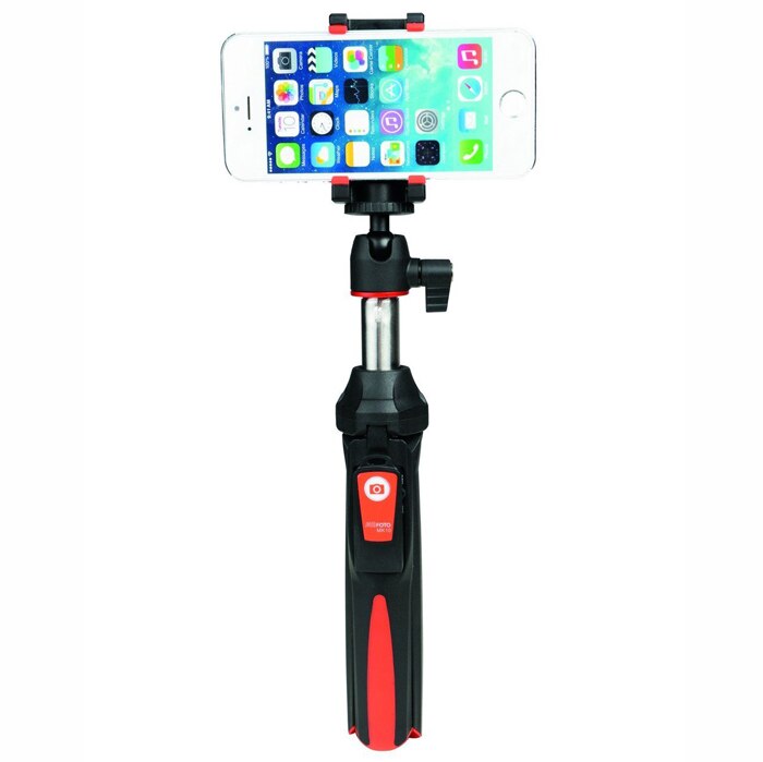 Benro MK10 Handheld & Statief Combo Selfie Stick Met Bluetooth Remote & Gopro Adapter Voor Iphone 7 8 Plus X samsung S10 Huawei Gopro: Red