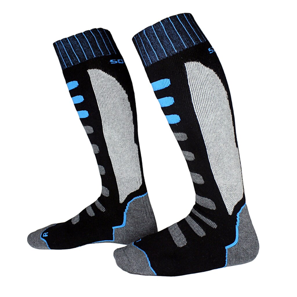 Unisex kinderen volwassenen gewatteerde wintersport thermische prestaties ski snowboard sokken sportsokken thermosokken beenwarmers sokken: Zwart  eu 43-46