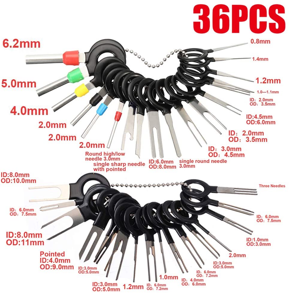 39 pcs Car Terminal Removal Tool Kit Wire Connector Pin Release Key Extractor Tools Set for Most Connector Terminal