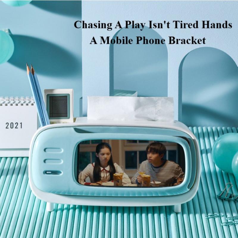 Phone Rack Multi-function Desktop Storage Box Phone TV Stand Coffee Table Remote Control Cosmetics Stationery Organization Home