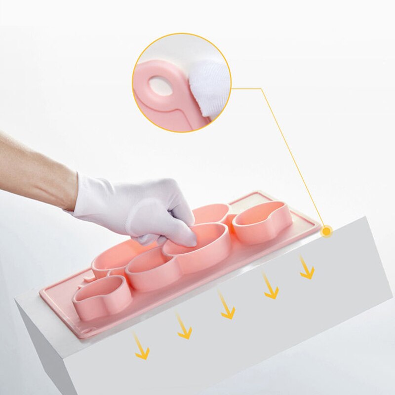 Plato de silicona con ventosa para niños, plato de alimentación de Gel de sílice con dibujos de cangrejo y ballena
