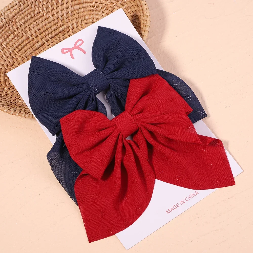 2 unids/set de pinzas para el cabello con lazo liso y dulce para mujeres y niñas, horquillas con lazo, pasadores hechos a mano, accesorios para el cabello,: Marfíl