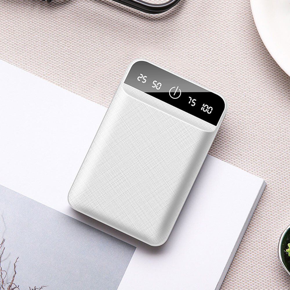 RAXFLY-Mini cargador portátil de 10000Mah para móvil, batería externa de carga rápida para iPhone, Xiaomi, Mi: 10000mAh White