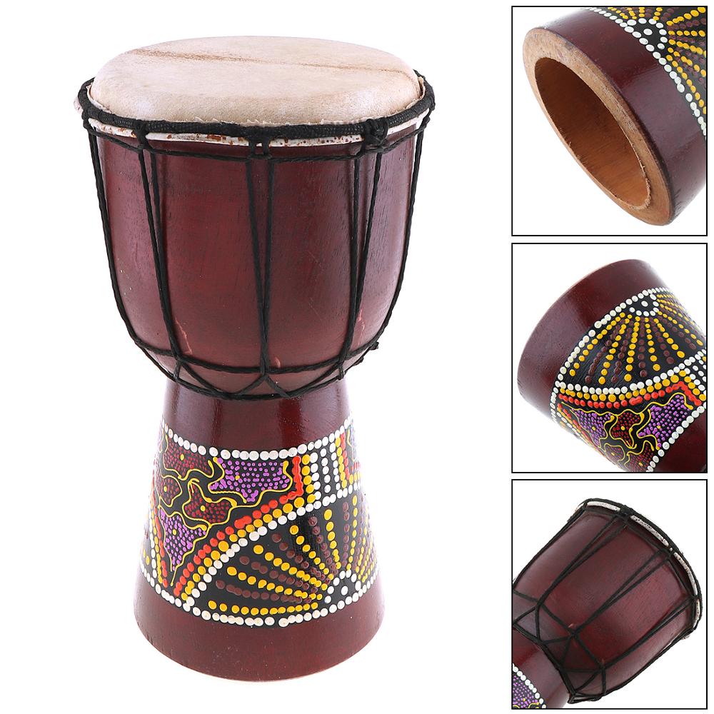 4 tommer  / 6 tommer  / 8.5 tommer afrikansk djembe tromme farverigt træ god lyd traditionelt musikinstrument