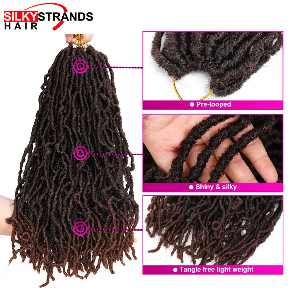 18 30 Inch Afro Synthetic Nu Faux Locs Crochet Hair Extenssion For Black Women 20 Strands Curly Ombre Goddess Faux Locs Braids