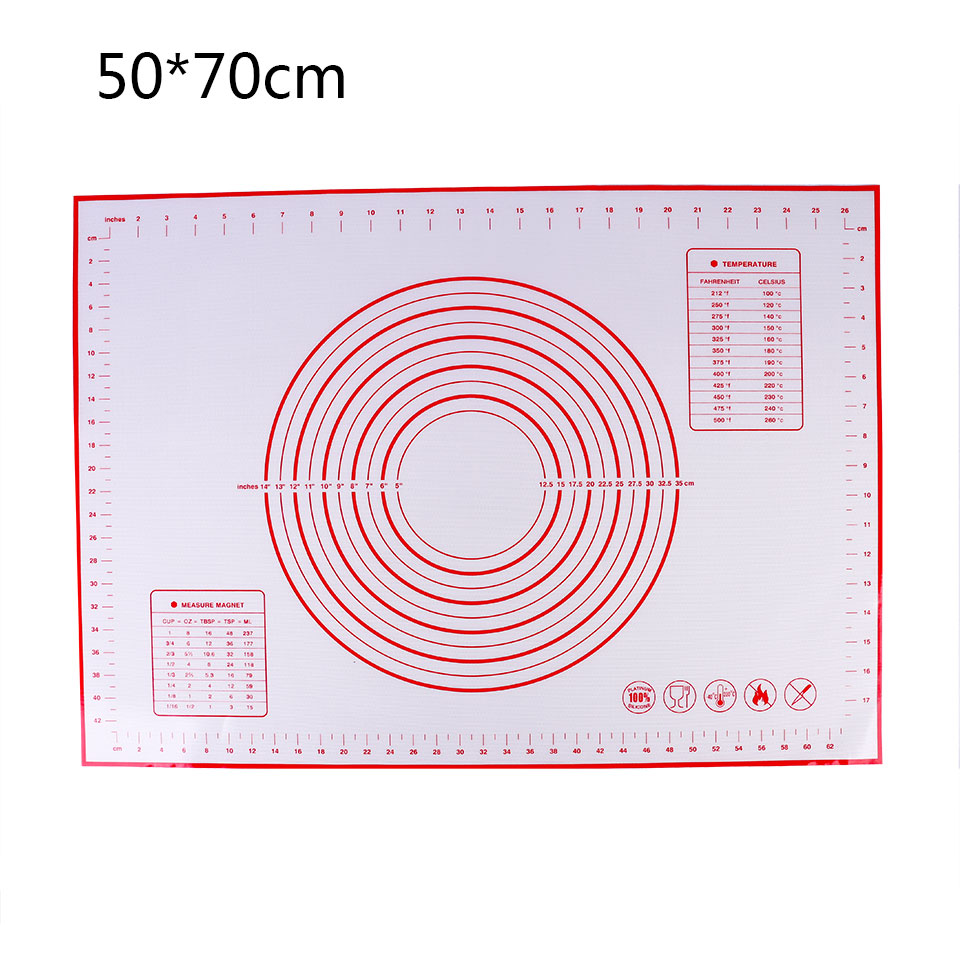 Wiederverwendbare Silikon zurück matt Umweltfreundliche matt Für rollen Teig Pad Große Nicht-Stock Ofen Konditorei Backen Zubehör Werkzeuge Neue: 50X70CM rot