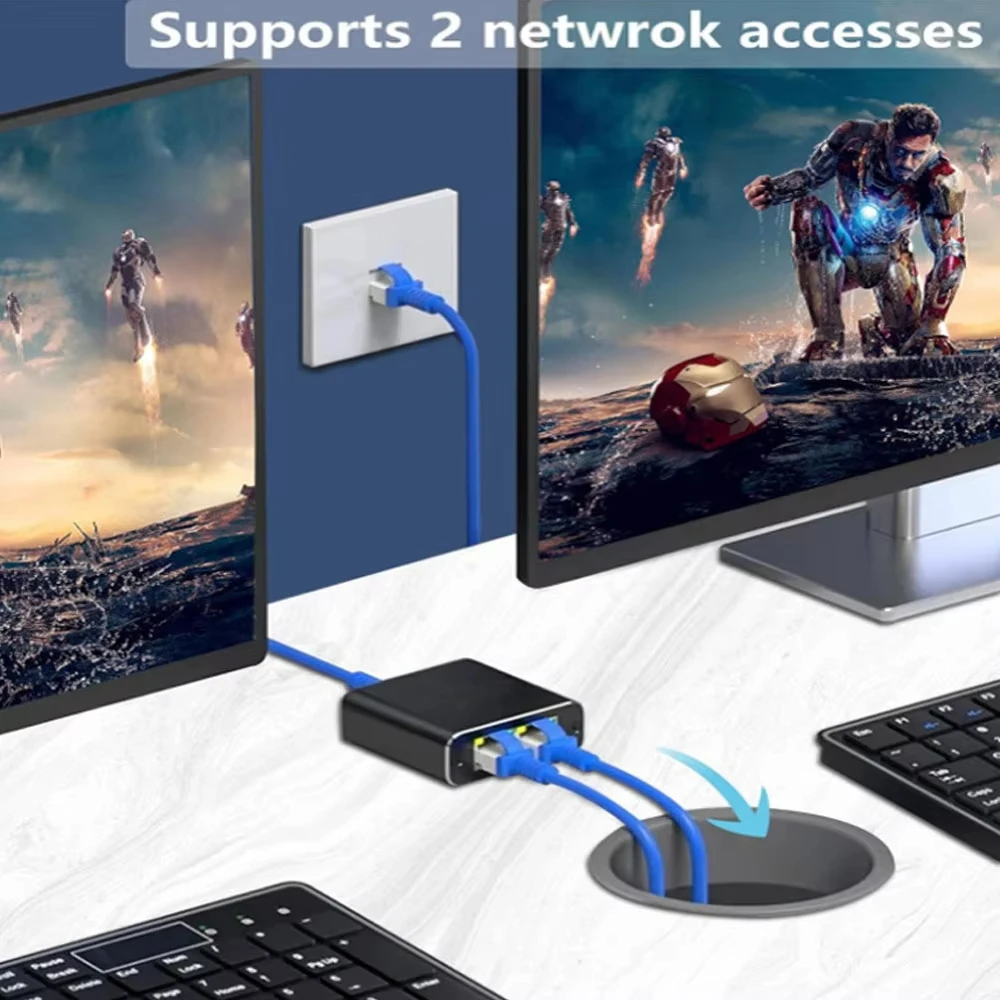 Gigabit 1000mbps rj45 divisor 1 a 2 4 adaptador ethernet lan conector interruptor acoplador para pc portátil tv box roteador tv digital