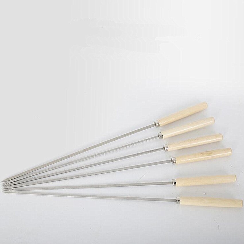 10Pcs Outdoor Picknick Rvs Bbq Barbecue Spies 34Cm Roast Stok Roestvrijstalen Naald Kebab Spies Machine