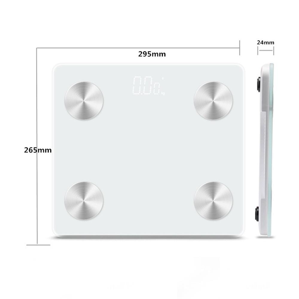 Square Mini Portable Bluetooth Intelligent Body Fat Index Measuring Scale Intelligent Bluetooth body fat scale T@