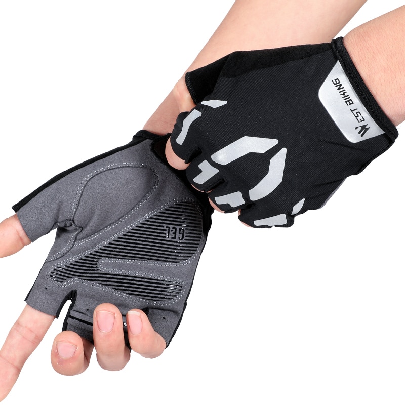 newBicycle Handschuhe halb Finger draussen Sport Handschuhe Für Männer Frauen Gel Pad Atmungs MTB Straße Reiten Radfahren Wandern Handschuhe