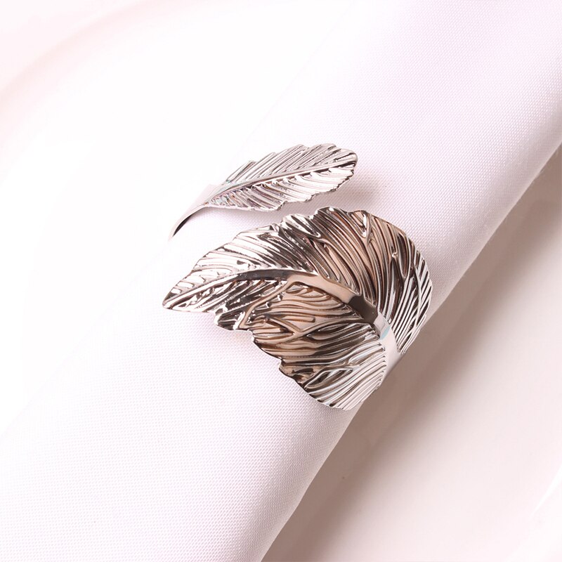Anneau de serviette en plume créative, 1 pièce, porte-boucle, pour fête de mariage, maison, hôtel, décoration de Table