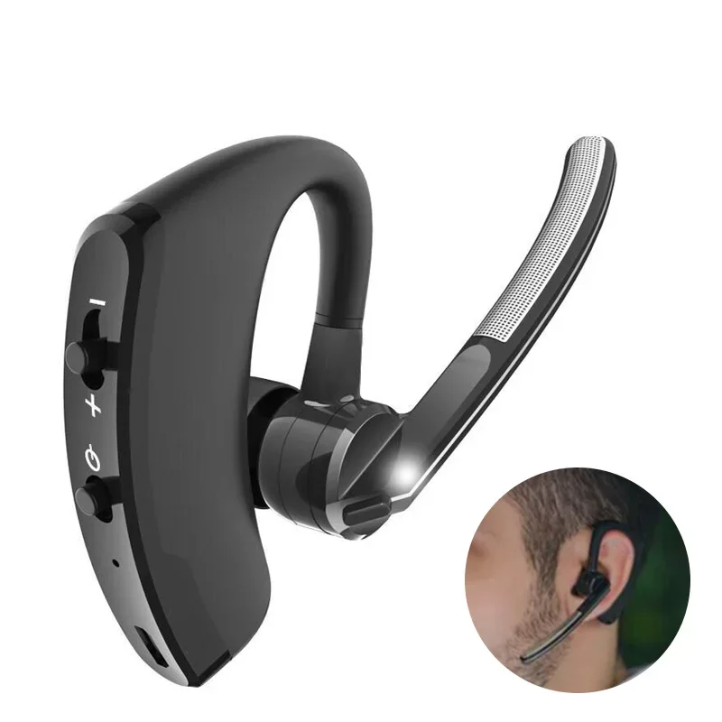 Draadloze Bluetooth-headset met enkel digitaal display, algemene zakelijke ruisonderdrukking 5.0 Bluetooth-headset met microfoon-headset: WHITE