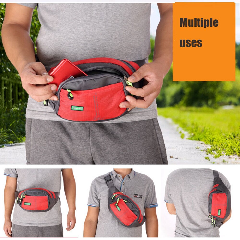 Men Women Travel Bum Bag Fanny Pack Waist Bag Zipped Outdoor Sports Shoulder Bag Pouch Waist Packs Ladies Waist Pack