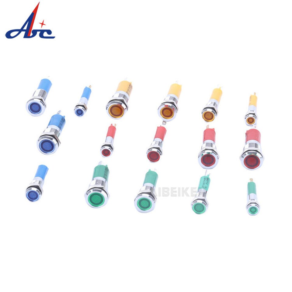 Indicator-Licht Signaal-Lamp Pilot Waarschuwing Geel Waterdichte Groen Rood 24V 220V 6V 3V 12V