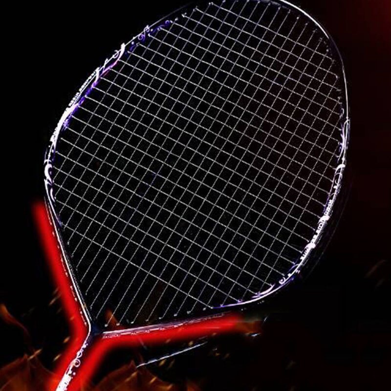 4u carbon v-formet badmintonketcher letvægts offensiv enkelt skud med string paddle ketcher træningstilbehør