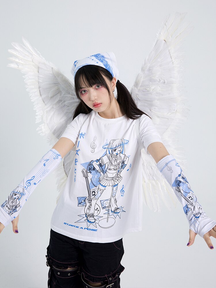 Banda Harajuku Retro deportiva manga de compresión para brazo, calentador de brazo para ciclismo, protección UV para voleibol, bandas de protección solar, Verano