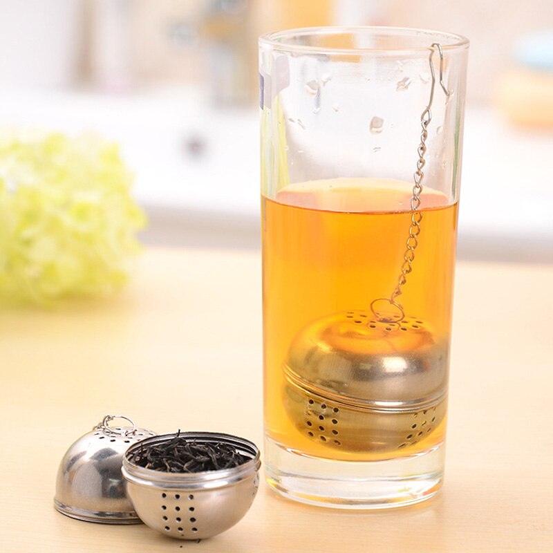 Filtro de malla para infusiones, colador de bolas de acero inoxidable con gancho, para hojas de té sueltas, colgable, 1 unidad