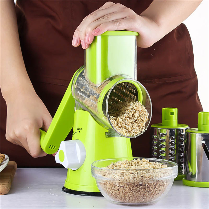Multifuncional cocina manual zanahoria rallador de vegetales rebanadora mano manual tambor espiral pelador rallador picador