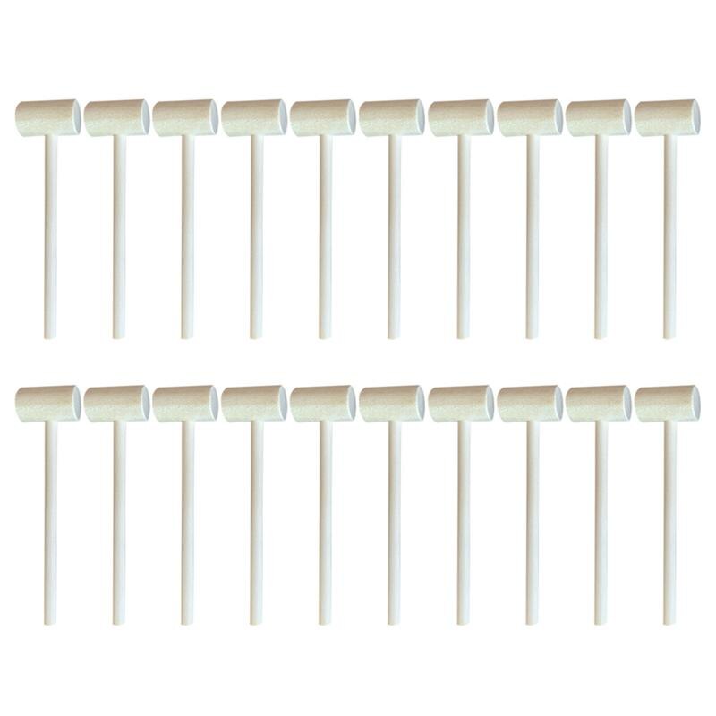 20pcs Solid Wood Mini Hammers Hitting Hammer Toys Educational Toy Balls Toy Pounder Wood Mallets for Baby(Round/Oval): Round