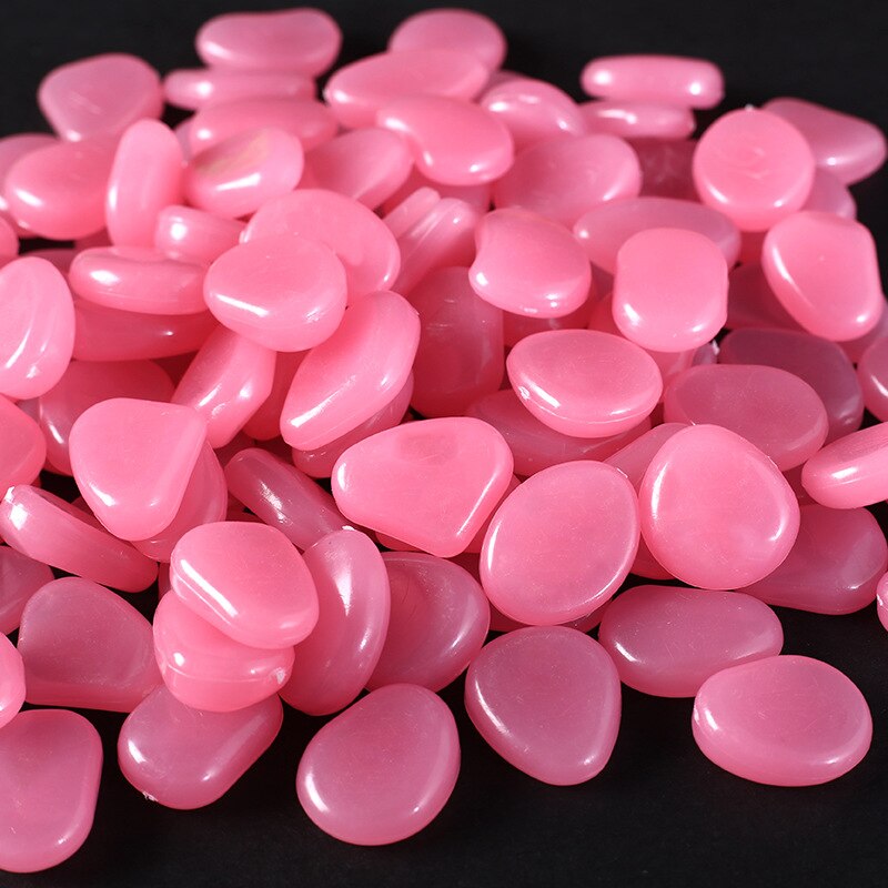 100Pcs Fluorescent Resin Stone Garden Decoration Glowing Garden Pebbles In The Dark Garden Courtyard Lawn Luminous Stone