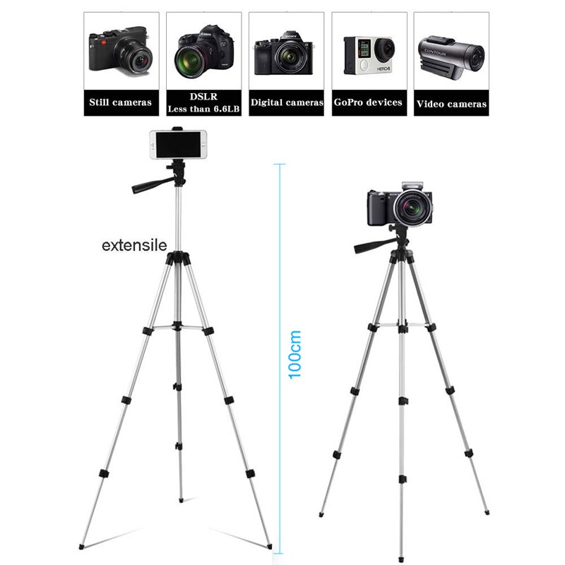 35-106 Cm Verstelbare 3110 Telefoon Tripod Stand Houder Clip Set Voor Iphone X 7 Dslr Camera Cellphone Tripode para Movil Met Afstandsbediening