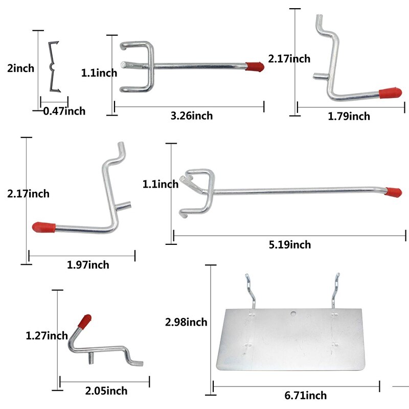 uyoyous Display Haken Lamellenwand Slatwall Hake 20CM, 100 Stück