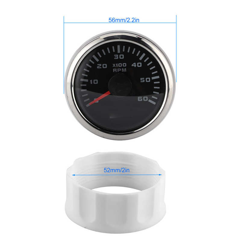 tachometer inductive auto parts 52mm/2in 6000RPM Tachometer LCD for Auto Outboard Engine Construction Machinery Motorcycle