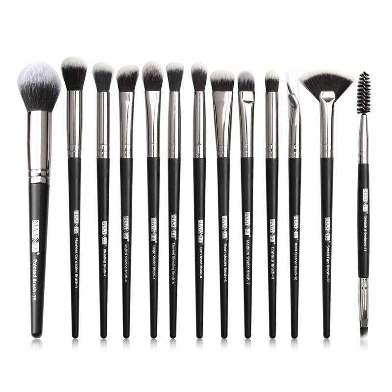 13pcs Pro Makeup Brushes Set Eye Shadow Blending Eyeliner Eyelash Eyebrow Brushes For Make Up Brush Tool Kit Maquiagem: Black