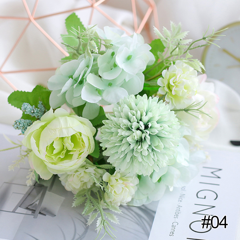 INS Photography Artificial Flowers White Peony Flowers Desktop Bouquet Decor Background Accessories Home Decoration: 04