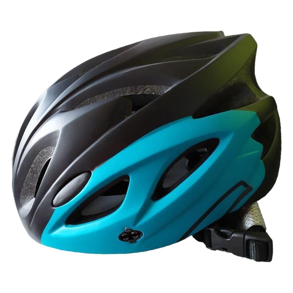 Casco de seguridad para niños, para bicicleta de montaña, súper ligero, ventilado: Black Cyan M
