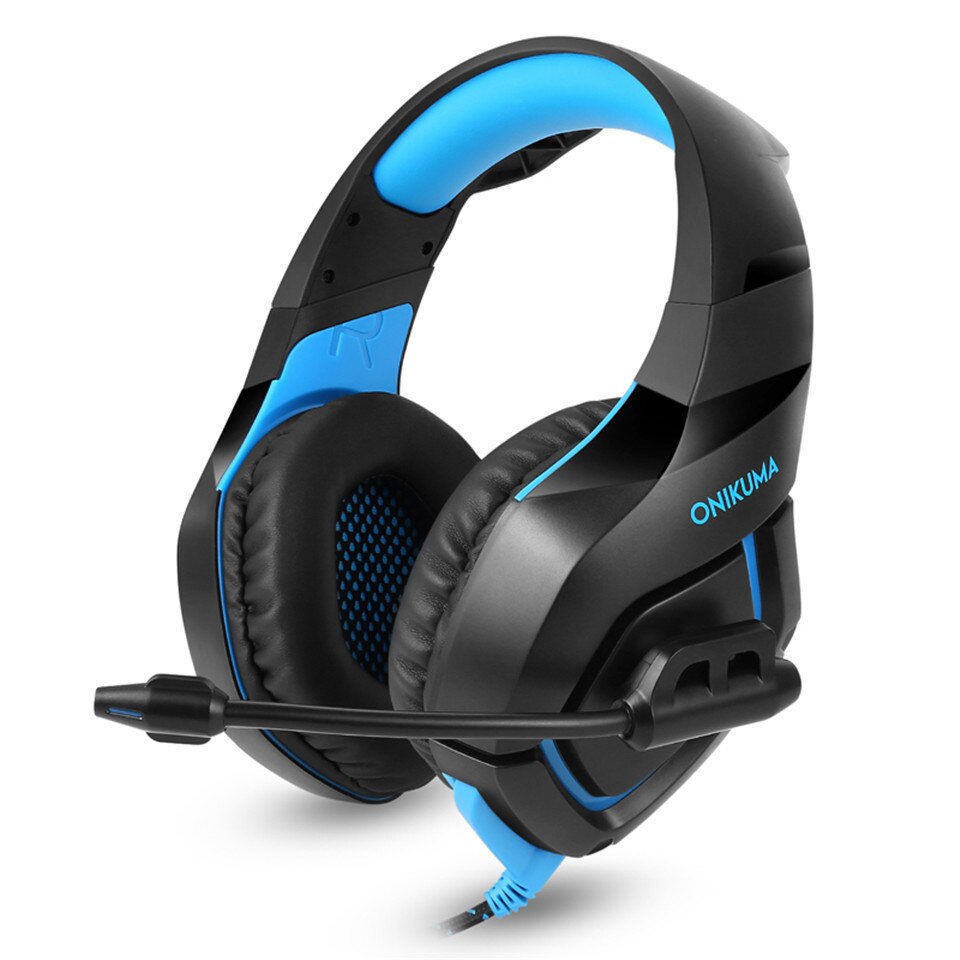 Onikuma  k1 camouflage  ps4 headset bass gaming koptelefoon game oordopjes microfoon voor pc mobiele telefoon xbox one tablet: Marineblauw