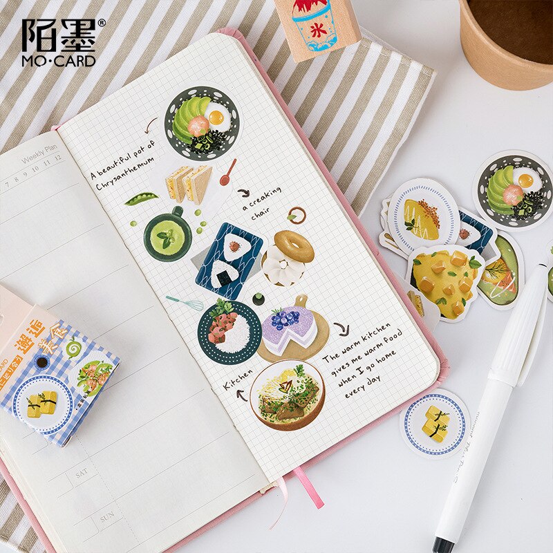 45pcs/lot Enjoy Yummy Food Cute Paper Sticker Decoration Stickers Diy Planner Diary Scrapbooking Label Sticker Kawaii Stationery